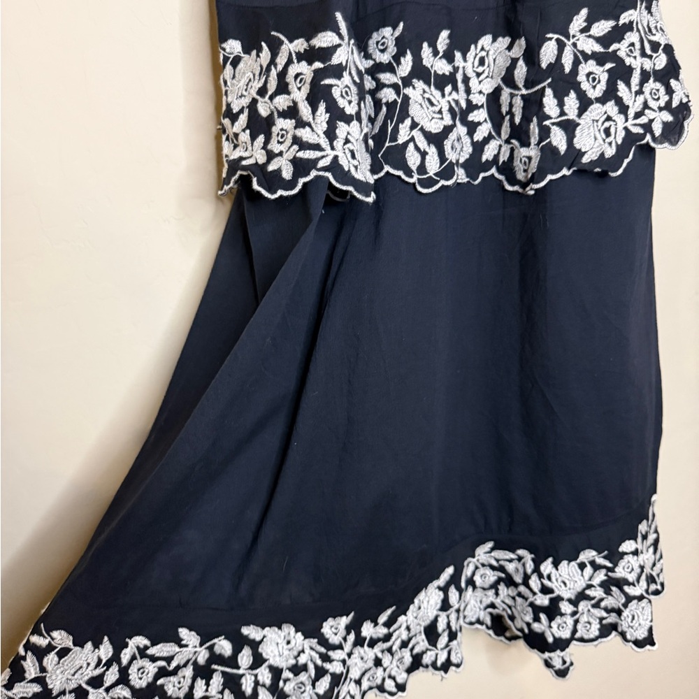 Abercrombie & Fitch Black Floral Tiered Maxi Dress White Floral Accents Small - Picture 7 of 10